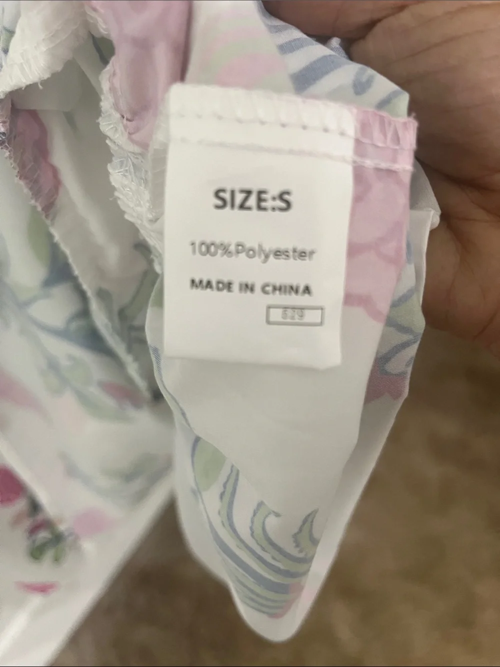 White Floral Maxi Dress with Pink & Green Print - Picture 2 of 2